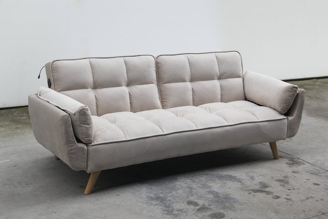 Sofa Bed Violetta Pana USB Beige