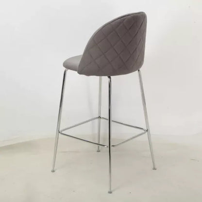 Banqueta Helia Pana Gris Oscuro Base Cromo
