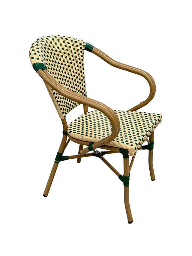 Sillón Louvre Verde y Crema