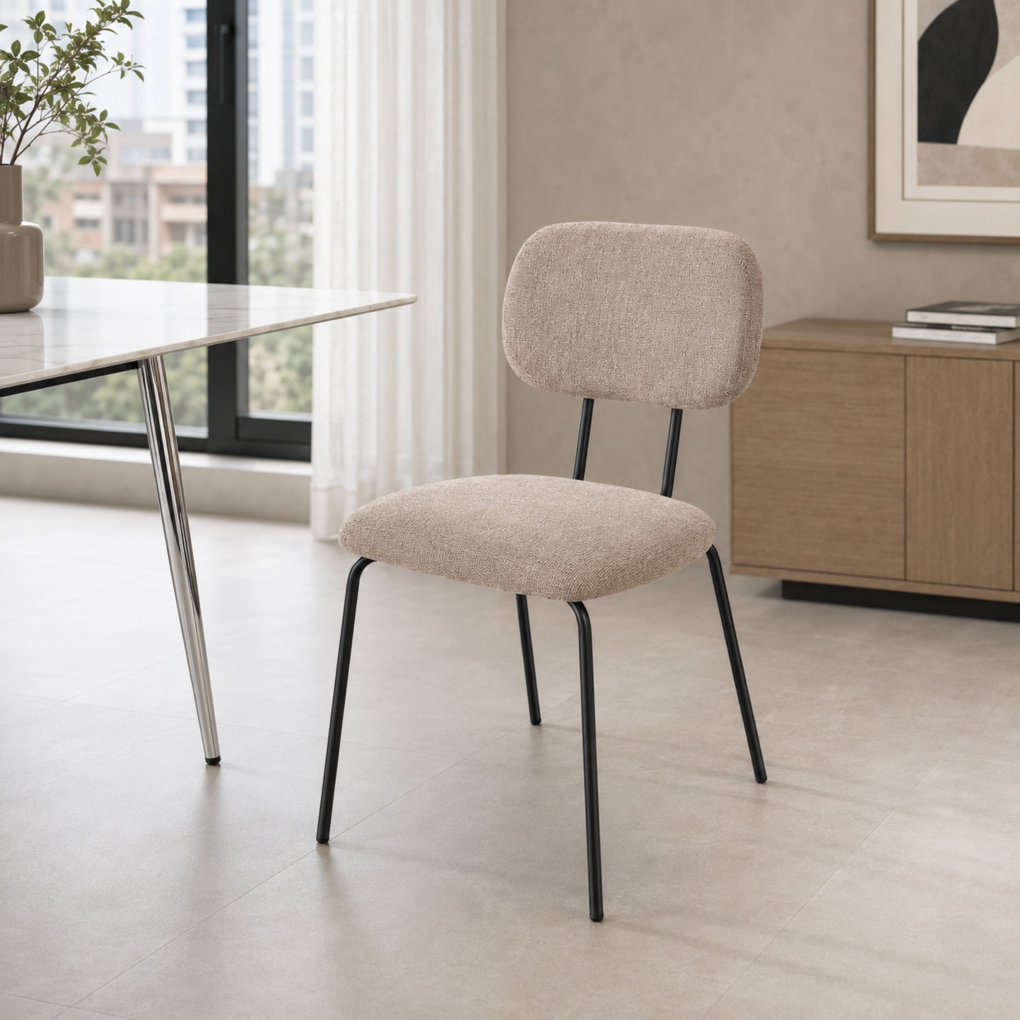 Silla Denver Taupe Base Negra