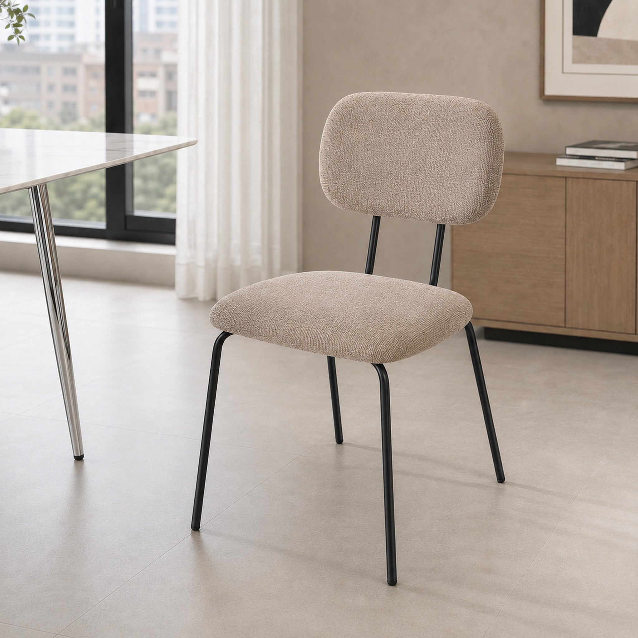 Silla Denver Taupe Base Negra