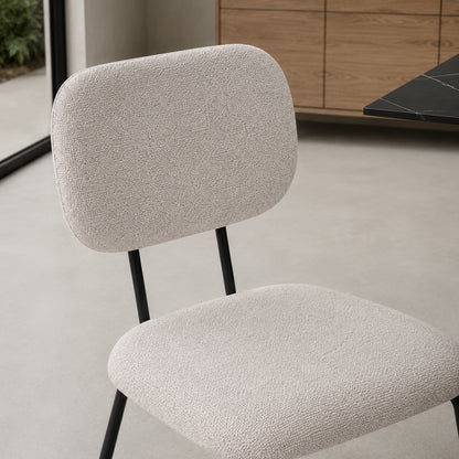 Silla Denver Chenille Gris Base Negra