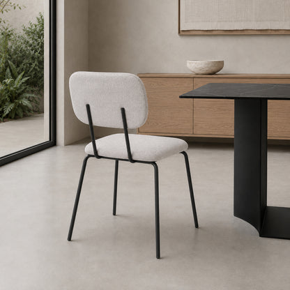 Silla Denver Chenille Gris Base Negra