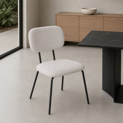 Silla Denver Chenille Gris Base Negra