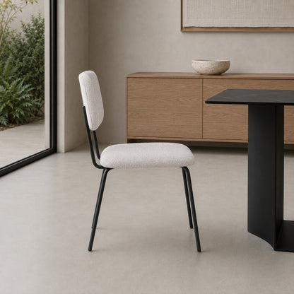 Silla Denver Chenille Gris Base Negra