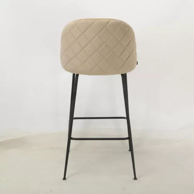 Banqueta Helia Pana Taupe Base Negra
