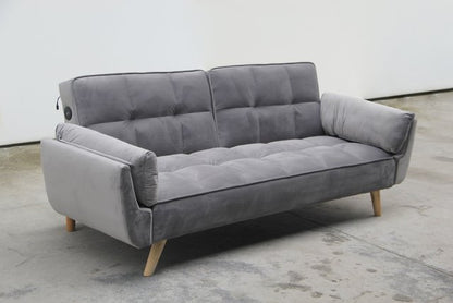 Sofa Bed Violetta Pana USB Light Grey