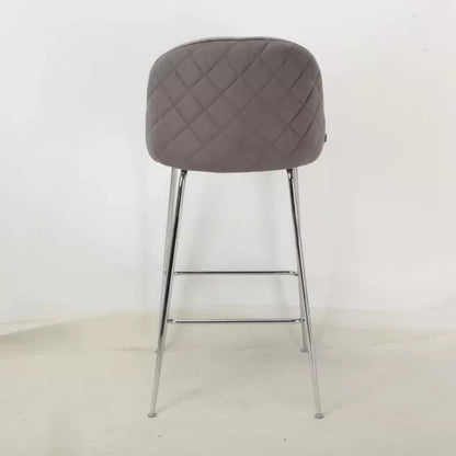 Banqueta Helia Pana Gris Oscuro Base Cromo
