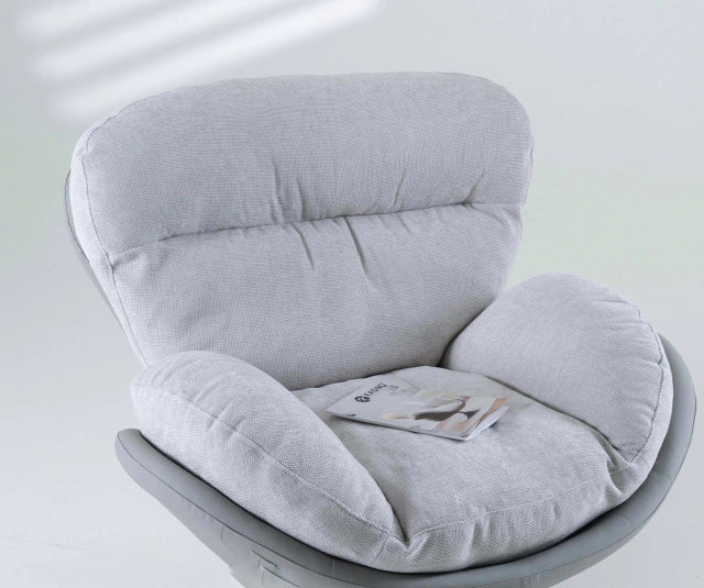 Sillón Arman Ecocuero Gris c/Chenille gris Base Circular