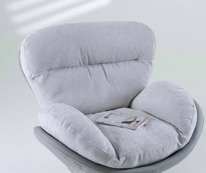 Sillón Arman Ecocuero Gris c/Chenille gris Base Circular