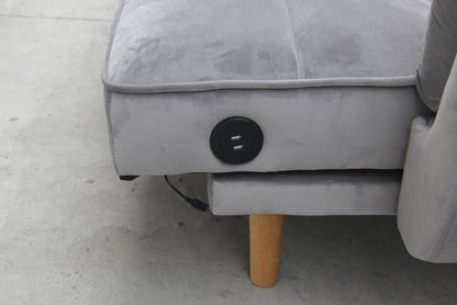 Sofa Bed Violetta Pana USB Light Grey