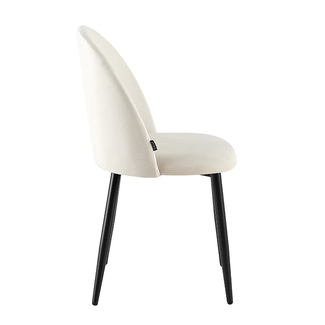 Silla Livia Lisa Beige Pana Base Negra