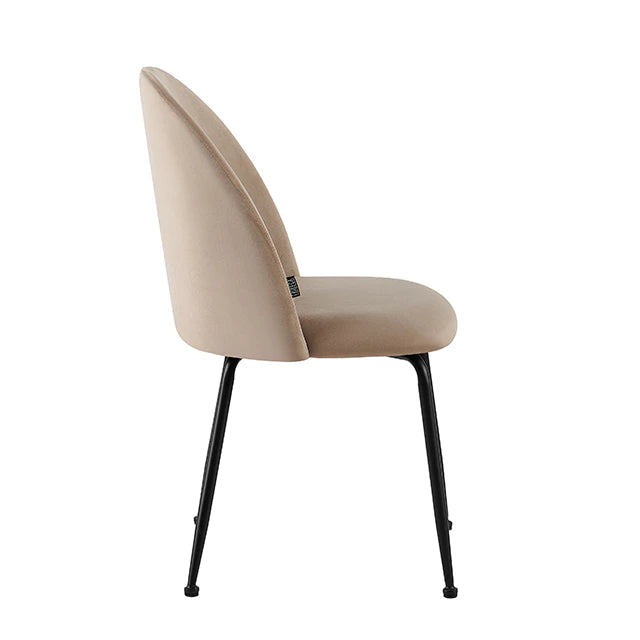 Silla Venecia Lisa Taupe Pana Base Negra