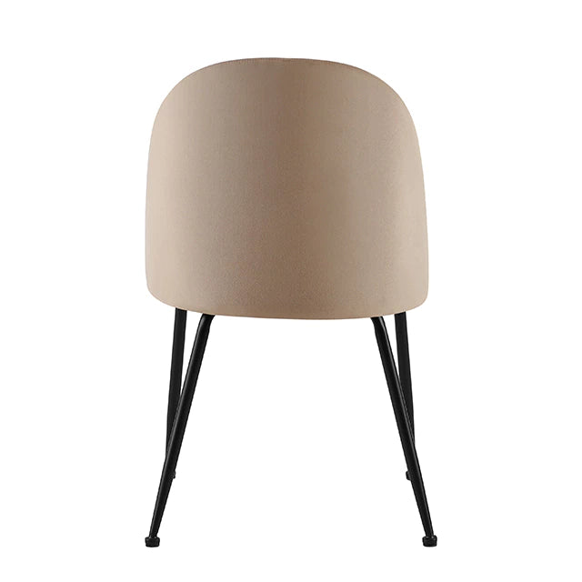 Silla Venecia Lisa Taupe Pana Base Negra