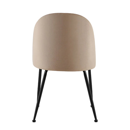 Silla Venecia Lisa Taupe Pana Base Negra