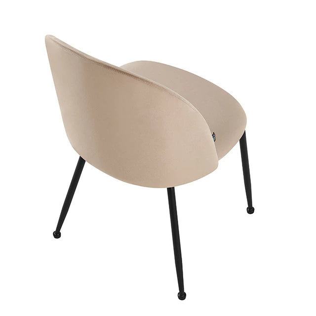 Silla Venecia Lisa Taupe Pana Base Negra