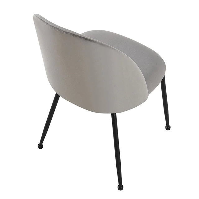 Silla Venecia Lisa Gris Claro Pana Base Negra