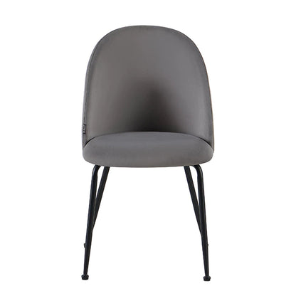 Silla Venecia Lisa Gris Claro Pana Base Negra