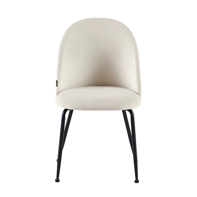 Silla Venecia Lisa Beige Pana Base Negra