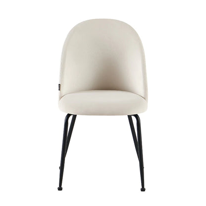 Silla Venecia Lisa Beige Pana Base Negra