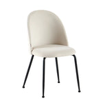 Silla Venecia Lisa Beige Pana Base Negra