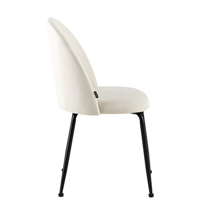 Silla Venecia Lisa Beige Pana Base Negra