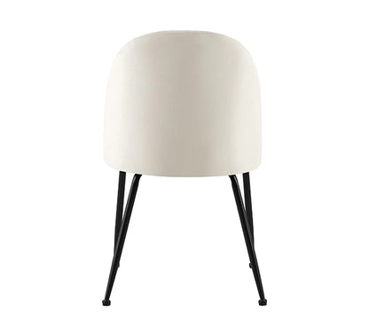 Silla Venecia Lisa Beige Pana Base Negra