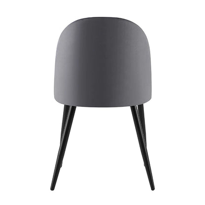 Silla Livia Lisa Gris Oscuro Pana Base Negra