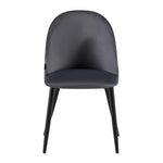 Silla Livia Lisa Gris Oscuro Pana Base Negra