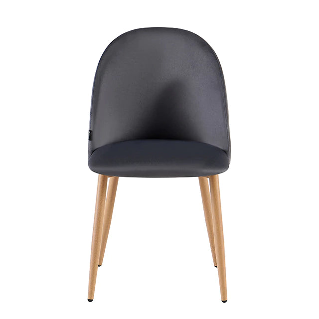 Silla Livia Lisa Gris Oscuro Pana Base Natural