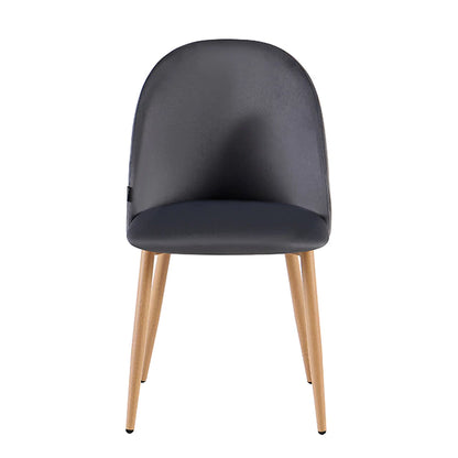 Silla Livia Lisa Gris Oscuro Pana Base Natural