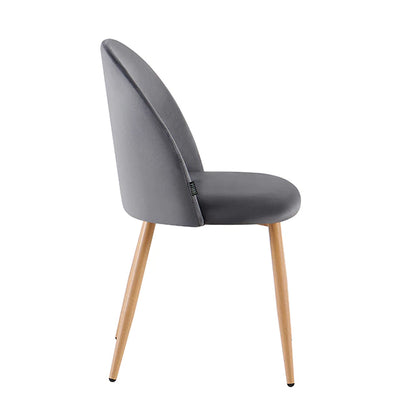 Silla Livia Lisa Gris Oscuro Pana Base Natural