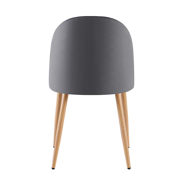 Silla Livia Lisa Gris Oscuro Pana Base Natural