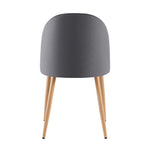 Silla Livia Lisa Gris Oscuro Pana Base Natural