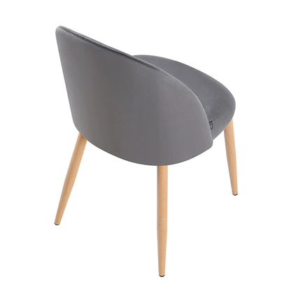 Silla Livia Lisa Gris Oscuro Pana Base Natural