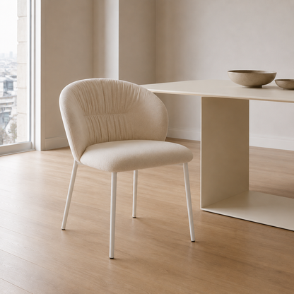 Silla Bristol Chenille Gris Base Capuccino