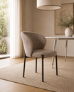 Silla Elira Boucle Taupe Base Negra
