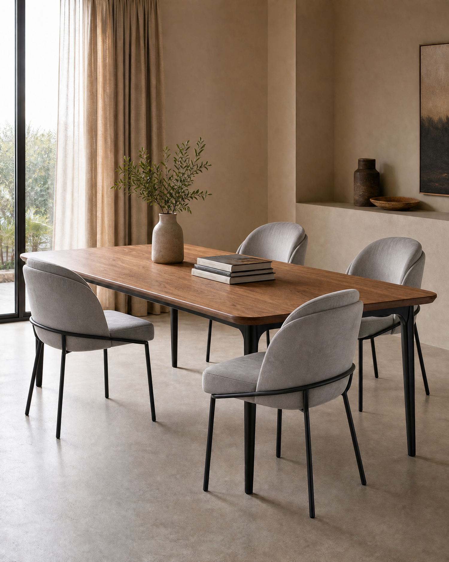 Silla Katia Gris Claro | Silla de comedor tapizada | Zagliari - imagen ambientada 2