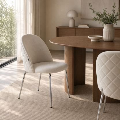 Silla Catania Pana Taupe Base Cromo