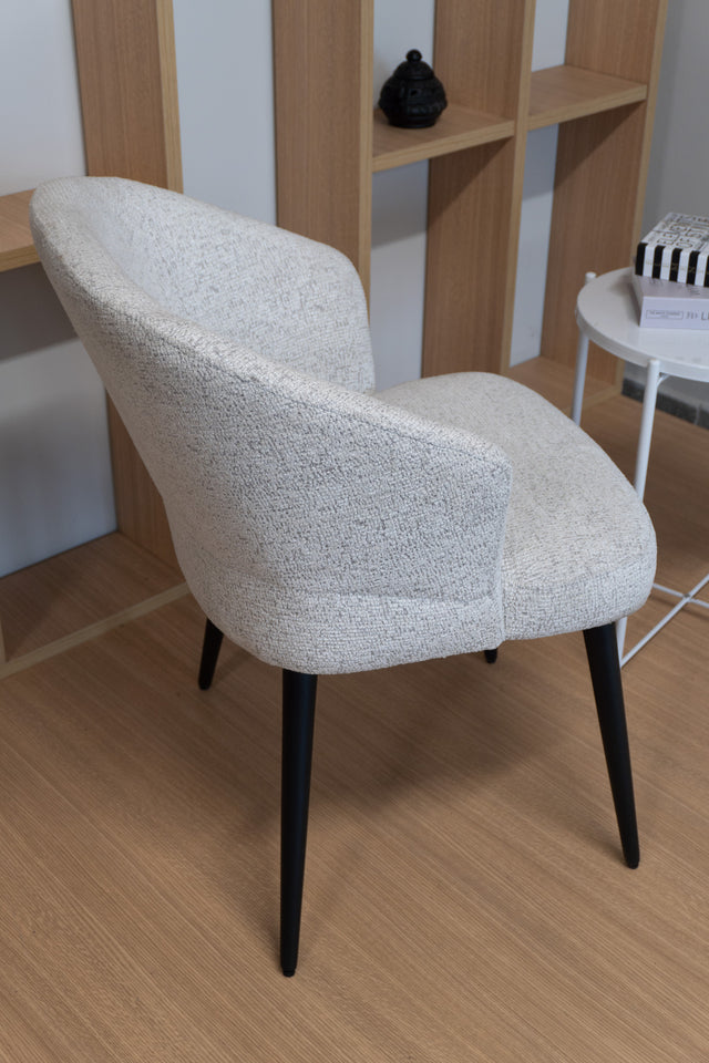 Silla Malen Chenille Beige Base Negra
