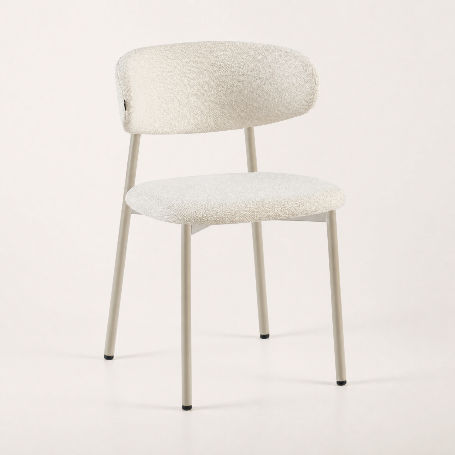 Silla Zuno Off White Chenille Base Capuccino