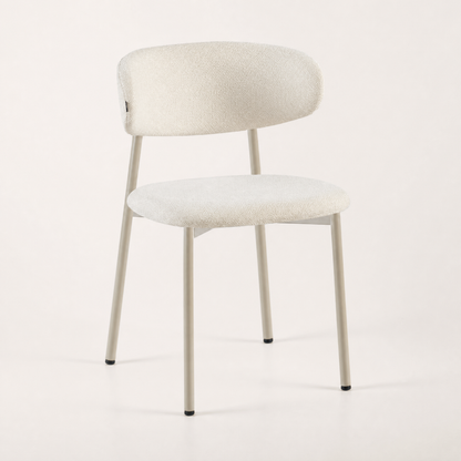 Silla Zuno Off White Chenille Base Capuccino