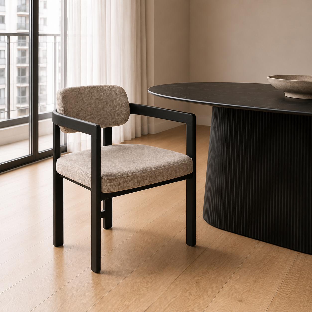 Silla Besaya Gris Claro Base Negra