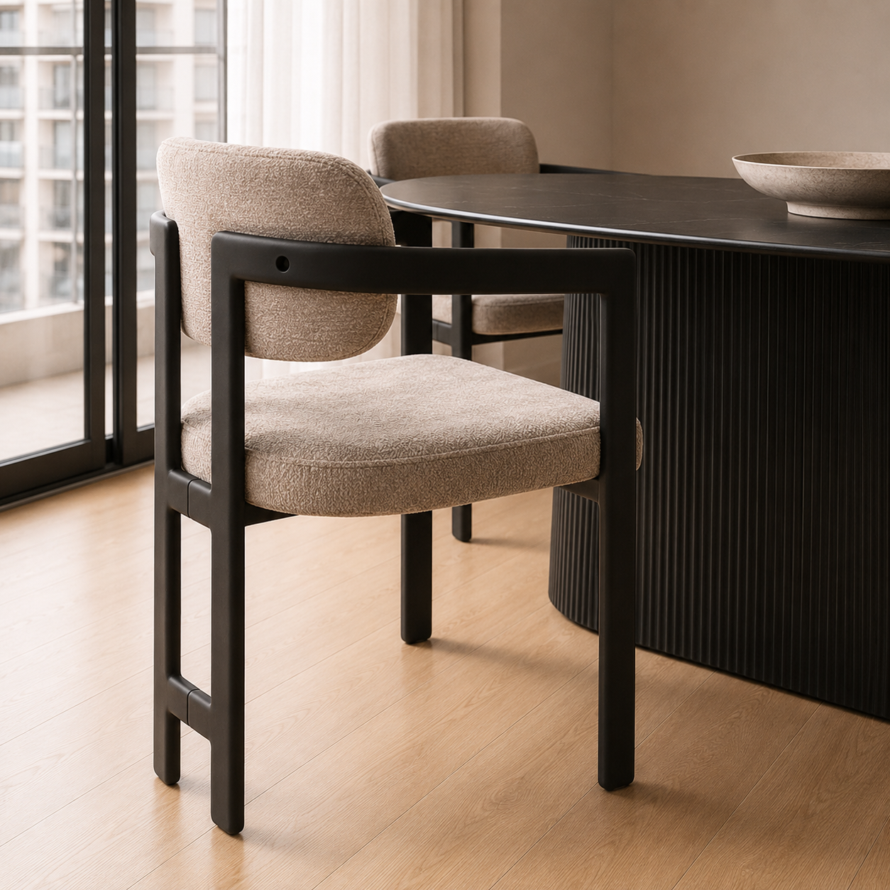 Silla Besaya Gris Claro Base Negra