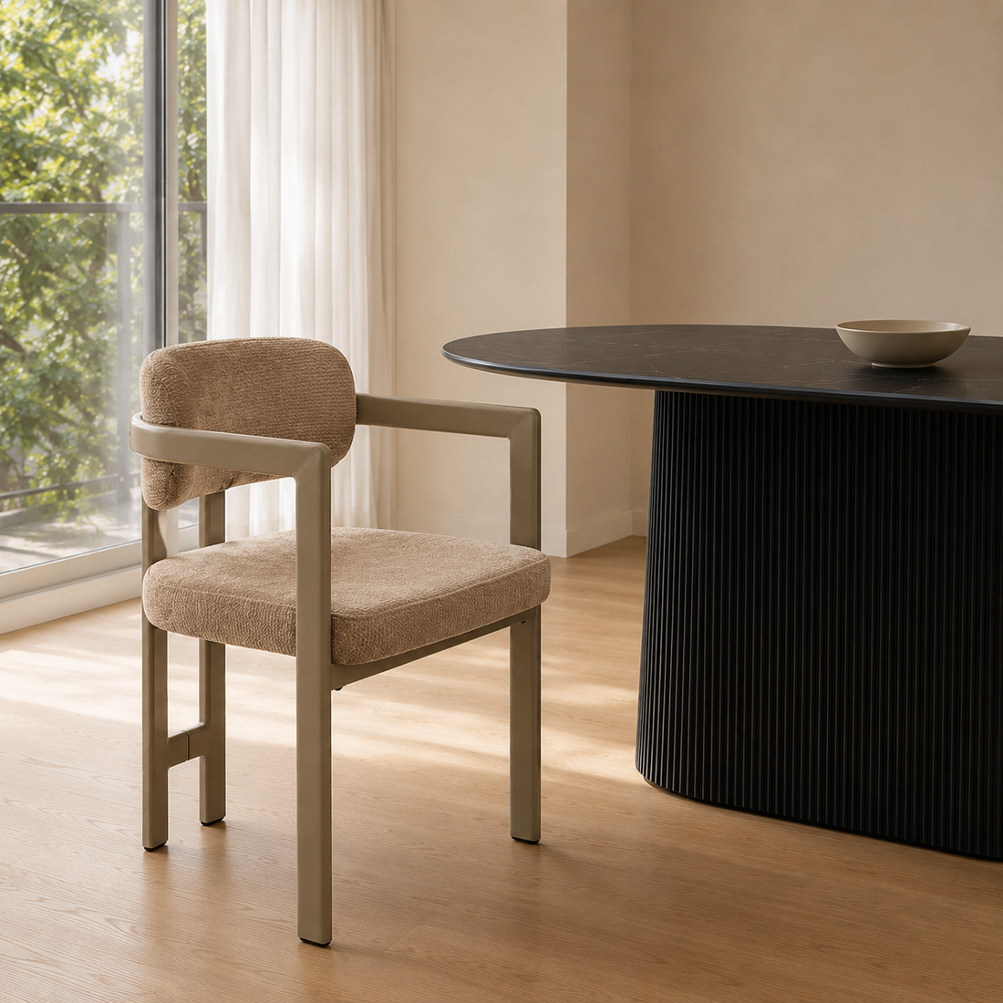 Silla Besaya Taupe Base Capuccino