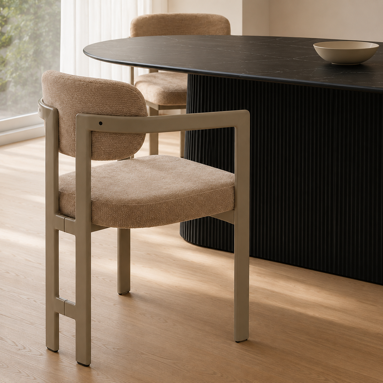 Silla Besaya Taupe Base Capuccino