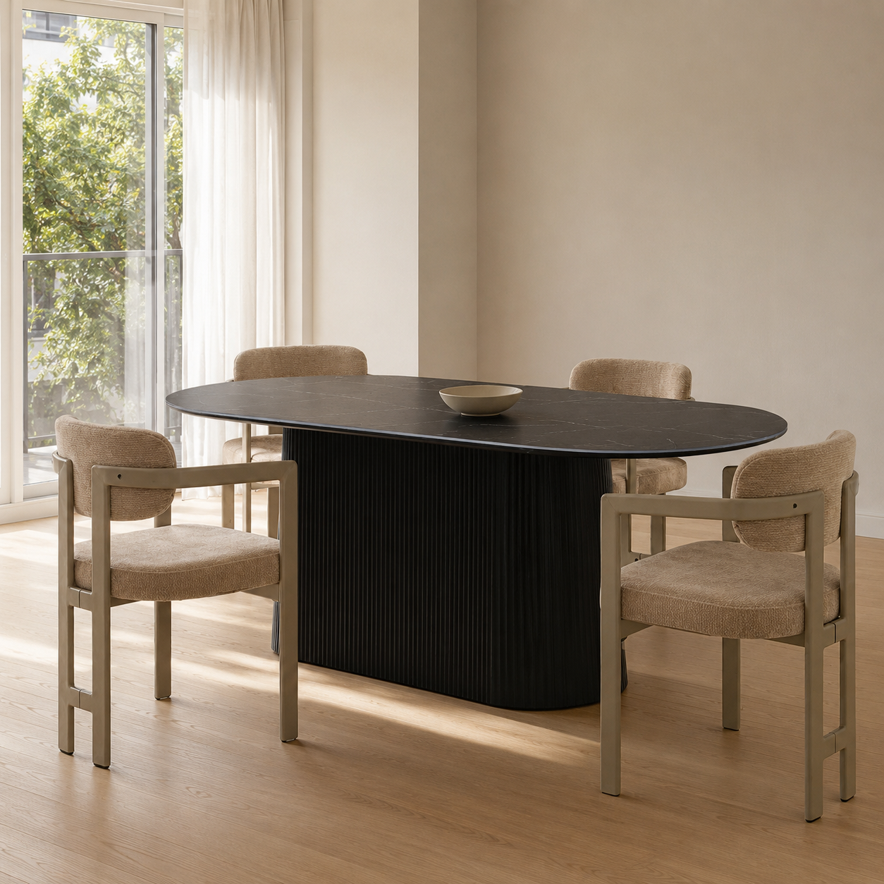 Silla Besaya Taupe Base Capuccino