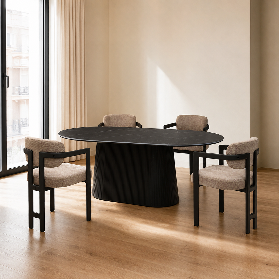 Silla Besaya Taupe Base Negra