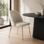 Silla Catania Pana Taupe Base Cromo