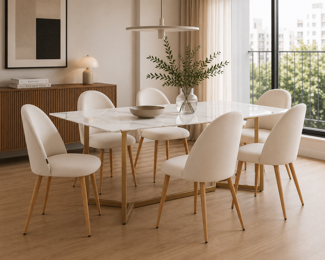 Silla Livia Lisa Beige Pana Base Natural